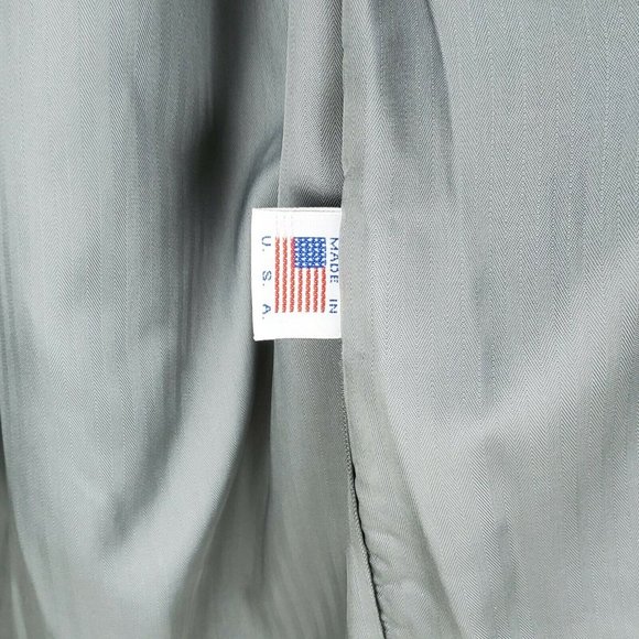 VTG Blue & Gray Herringbone Tweed Wool Blazer Winter Jacket Zero King Women's 14 - Picture 5 of 7